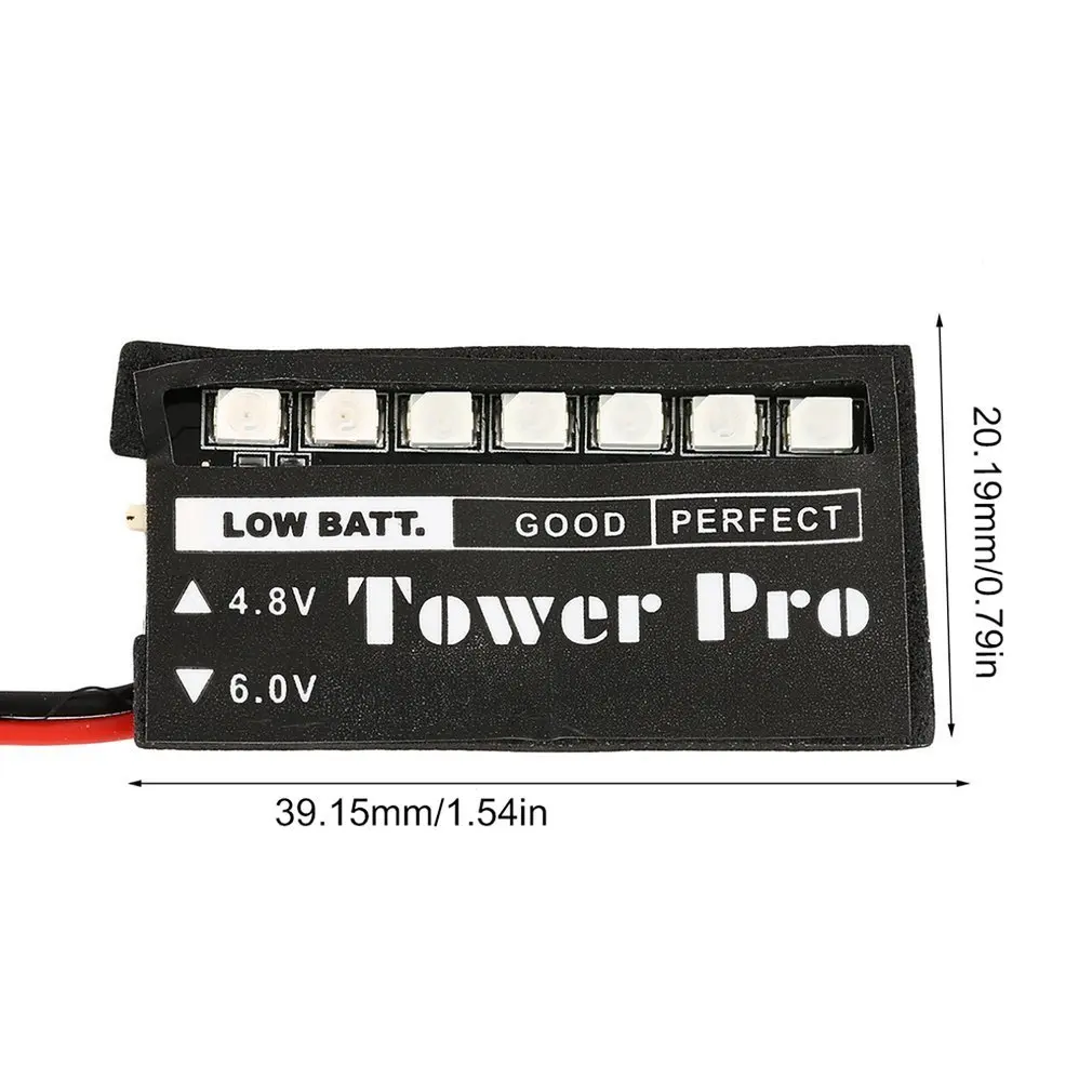 

RC Model 7 LED Receiver Battery Voltage Indicator Monitor Car 4.8/6v KG Battery capacity indicator TOWER-PRO