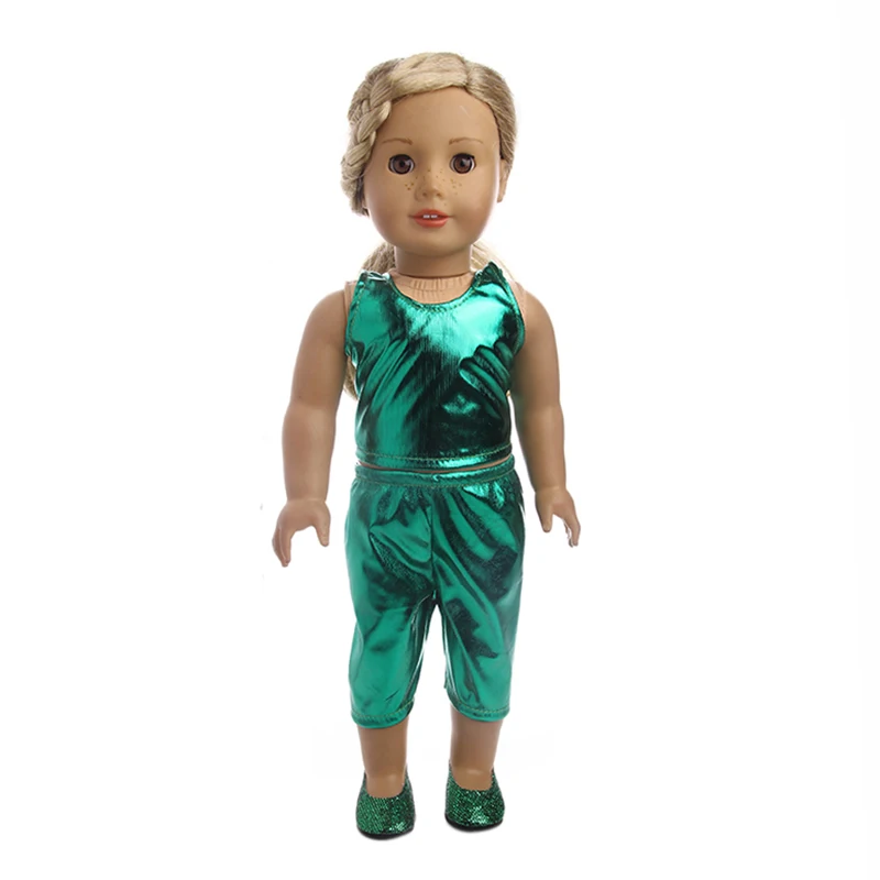2 шт./компл. кожаный короткий рукав + штаны для 18 дюймов американская кукла девочка