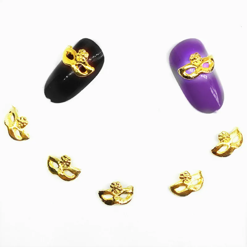 

50Pcs Silver Nail Art Decorations Alloy Mask Nailart Supplies Kawaii Metal Nail Studs Women Masquerade Manicure Rhinestones