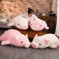 squishy pig stuffed doll lying plush piggy toy whitepink animals soft plushie hand warmer blanket kids comforting gift