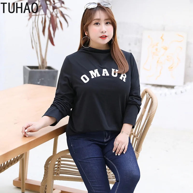 TUHAO1 Мода размера плюс 4XL 3XL 2020 женская блузка с принтом буквенный принт Femme