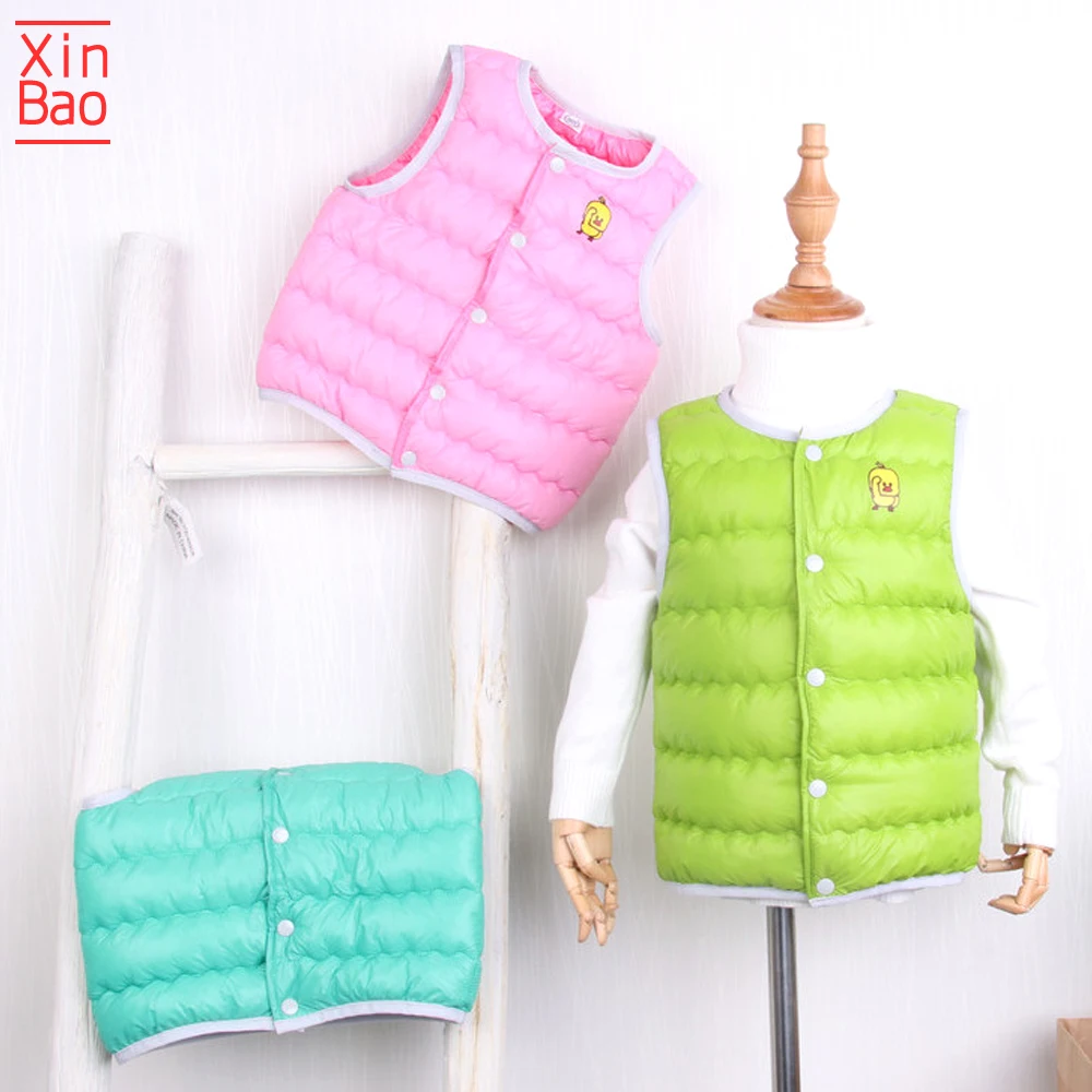 Милый осенне-зимний жилет XINBAO для мальчиков и девочек куртка с легким белым