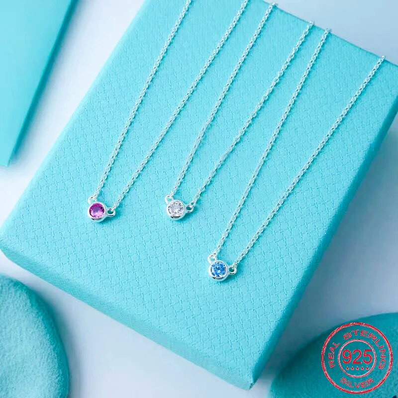 

Ожерелье женское из серебра 925 пробы, с круглым бриллиантом