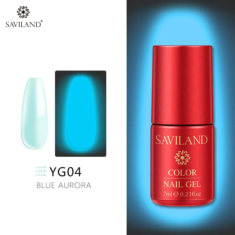 7ml YG04 Светящийся лак для ногтей SAVILAND, не протирает верхнее покрытие, 6 цветов, светящийся в темноте, Гель-лак для ногтей, отмачиваемый, УФ-Гель-лак, блеск в темноте - Цвет: 7ml YG04