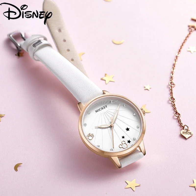 

Часы для девочек с изображением Диснея Микки Мауса женские студенческие простые и маленькие милые студенческие водонепроницаемые электро...