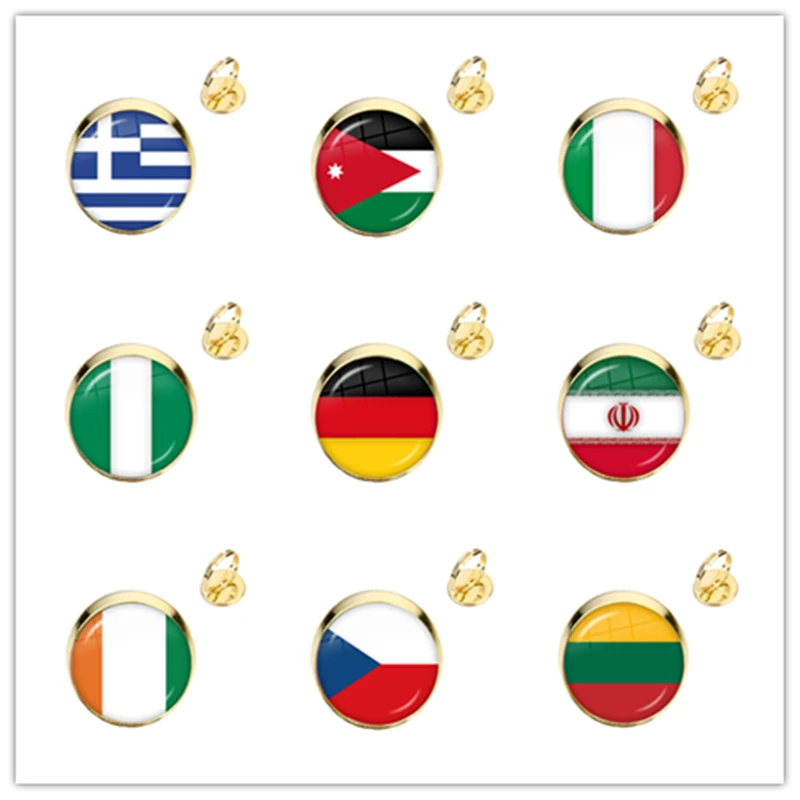 Национальный флаг Стекло кольца с кабошоном Греция Иордания Италия Нигерия