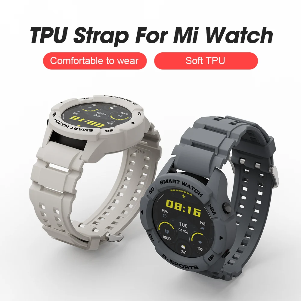 Новинка 2021 ТПУ ремешок SIKAI для Xiaomi Mi Watch цветная спортивная версия защитный чехол