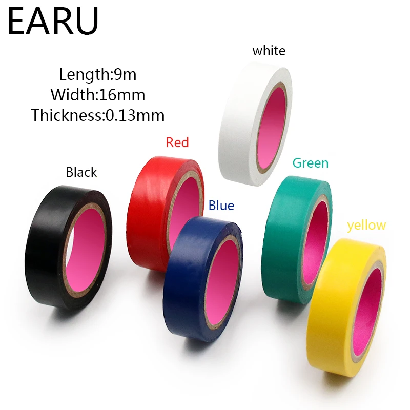 

Color Electrical Tape PVC Wear-resistant Flame Retardant Lead-free Insulating Waterproof Eletrician White Black Red Blue Green