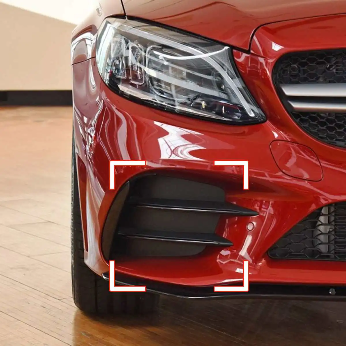 Передний бампер сплиттер Canard вентиляционное отверстие Крышка Накладка для Mercedes-benz C Класс W205 C180 C260 C300 Для AMG+ Стайлинг молдинги