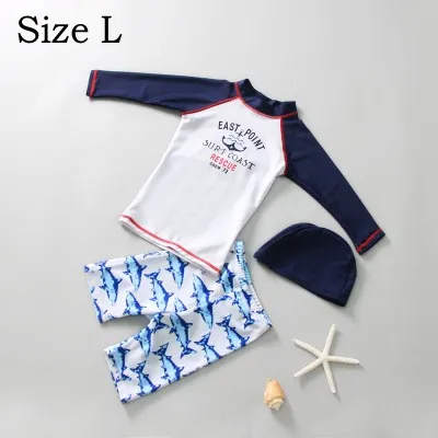 shark L Корейский стиль Rashguard Купальники Акула дети анти-УФ плавание серфинга пляжный купальный костюм динозавр с длинными рукавами Топы Для Серфинга S - Цвет: shark L
