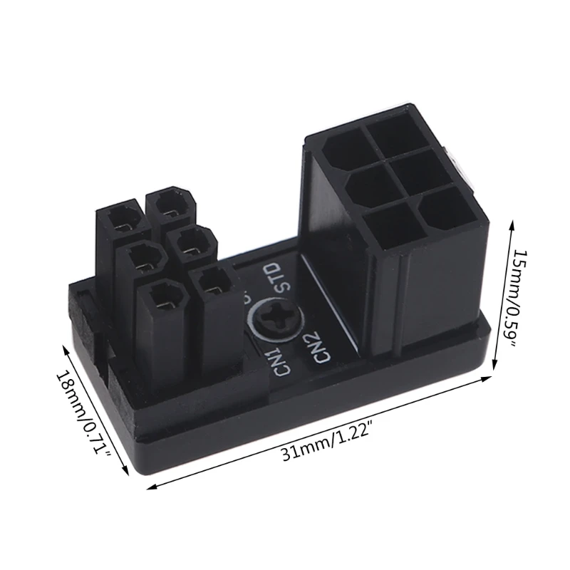 

2021 New 2pcs 6-Pin Female to 6 pin Male 180 Degree Up Angled+Down Angled Power Adapter for Desktop Computer PC Graphics Video