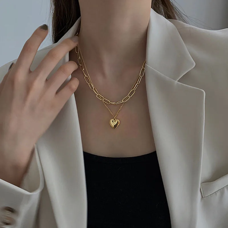 

Hot Vintage Multi-layer Coin Chain Choker Necklace for Women Gold Silver Color Fashion Portrait Chunky Chain Necklaces Jewelry