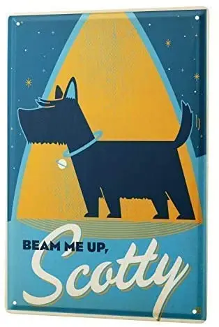 

Metal Sign Retro Metal Sign Nostalgic Metal Tin Sign 8X12 Dog at Night Pendant Wall Decoratione Bar Decoration Iron Painting