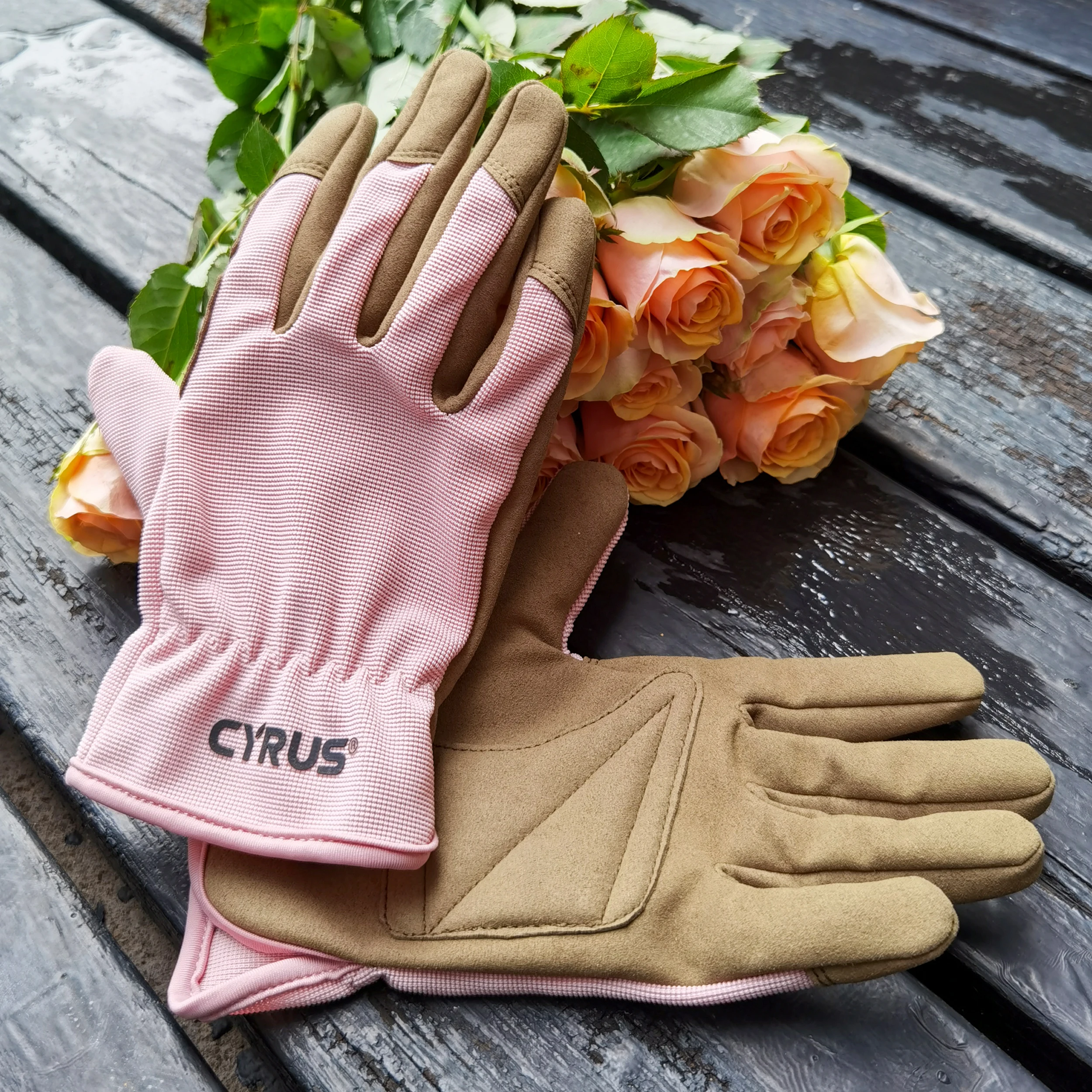 Gardening Gloves Garden Gloves Women Work Cut Resistant Leather Working Yard Weeding Digging Pruning Pink Ladies Hands