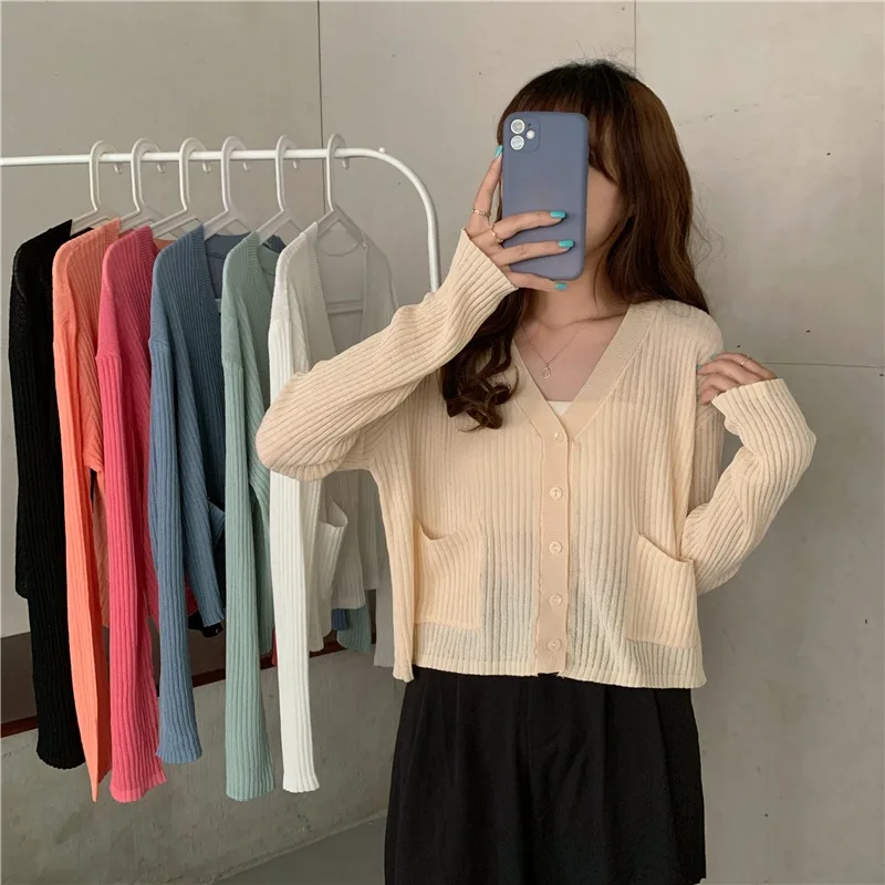 Женский тонкий кардиган из вискозы нежный жакет с короткими рукавами и V образным