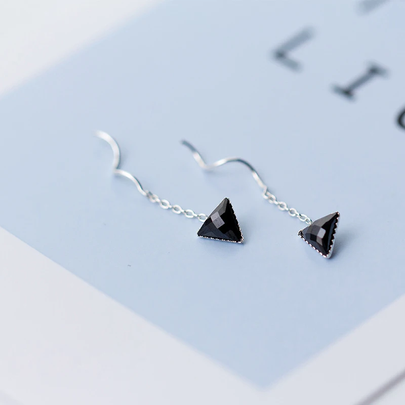 Серьги-гвоздики из серебра 100% пробы квадратные треугольные 925 см | Украшения и