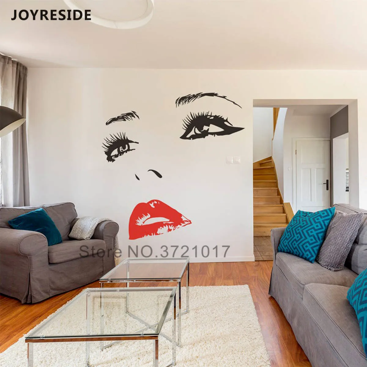 Salon Woman Wall Sticker Beauty Face Decal Red Lips House Livingrooms Decor Sexy Decals Vinyl Design M510 | Дом и сад