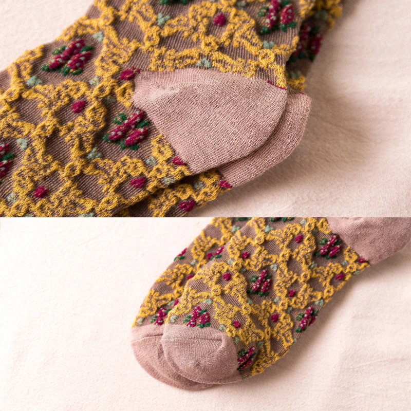 Японские кавайные женские чулки корейские Харадзюку винтажные до колена девушки