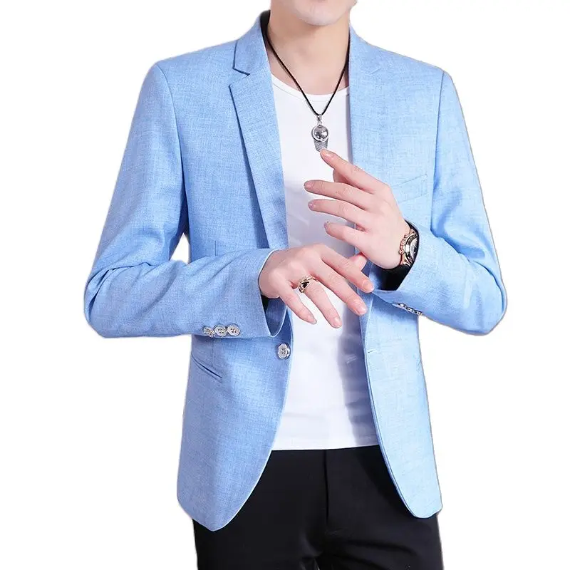 

Spring Autumn New Men's Blazer Korean Slim Suit Jacket Male Fashion Outwear Casual Solid Jacket D285 P70