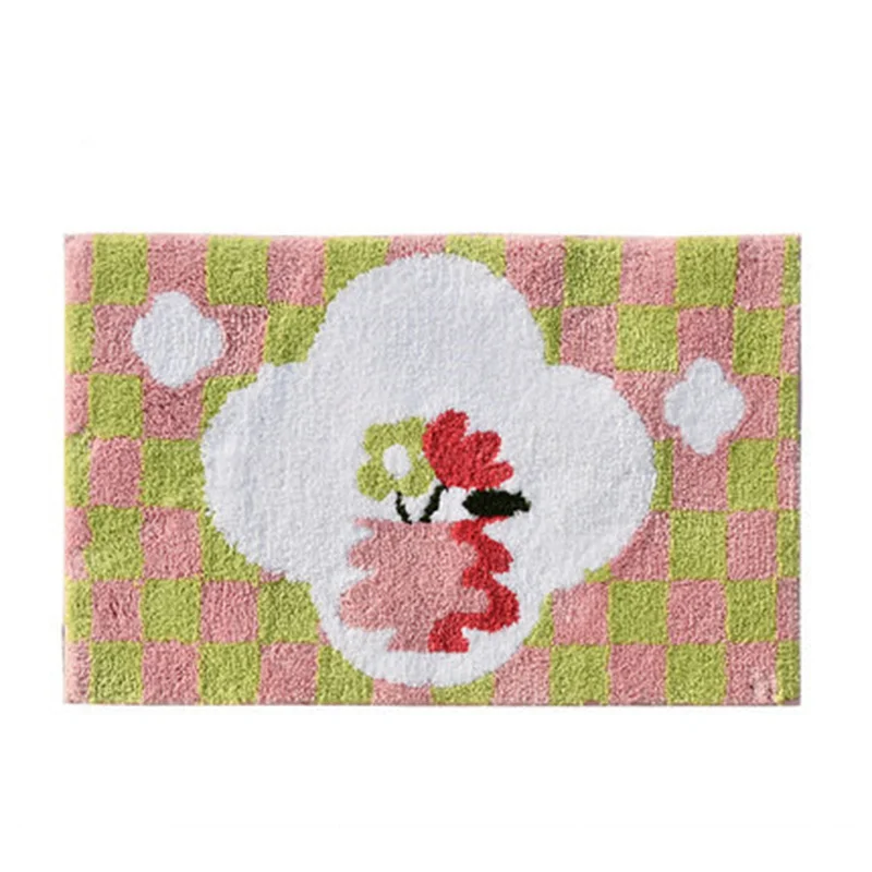 Скандинавский цветочный флорет коврик для ванной комнаты мягкие пушистые