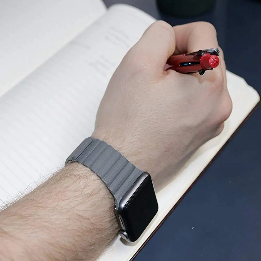 Кожаный ремешок для Apple Watch 42 мм 38 40 44 магнитный браслет iWatch Serie 6 5 4 SE 3 2 Аксессуары |
