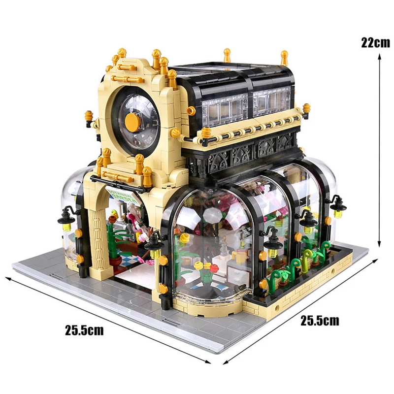 

MOULD KING With Light Hyaline Bottle Rear The MOC Botanical Garden Streetview Building Blocks Bricks Toy Christmas Birthday Gift