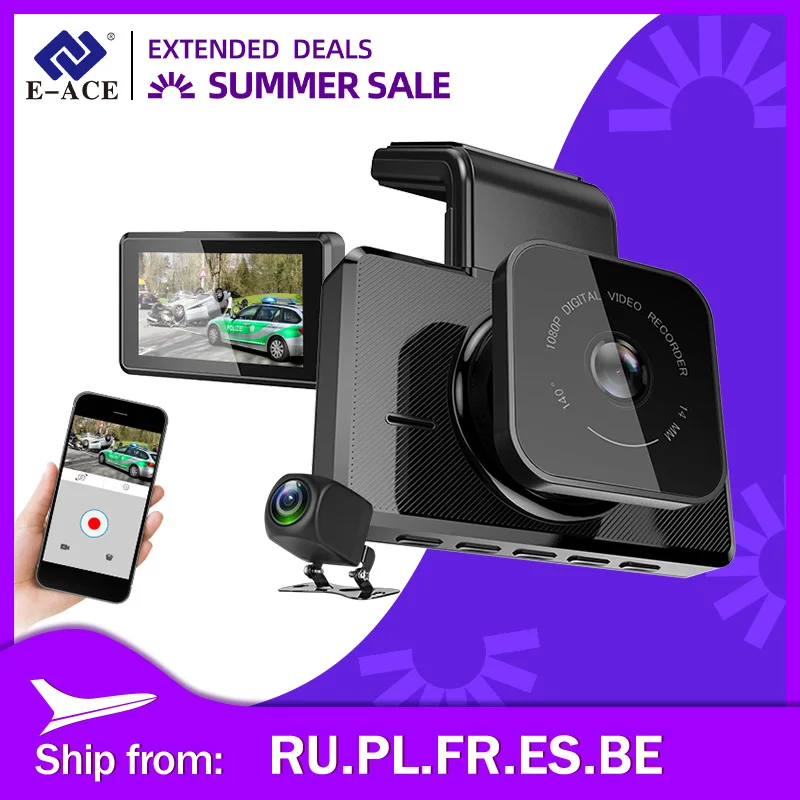 E-ACE B05 Автомобильный видеорегистратор 3 0 дюймов Мини Wifi Dashcam FHD 1080P с GPS