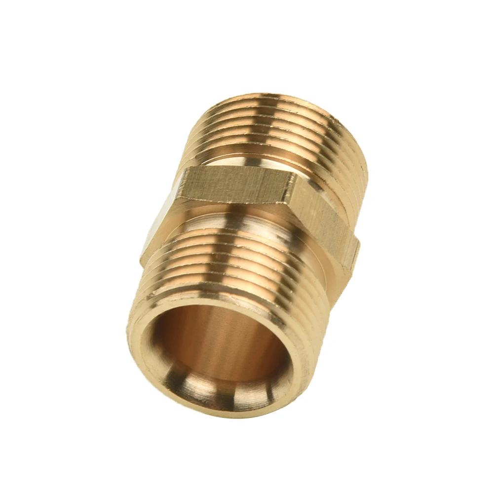 

1xAdaptor M22/14mm Male Adapter Pressure Washer Pump Brass Hose Golden Outlet~