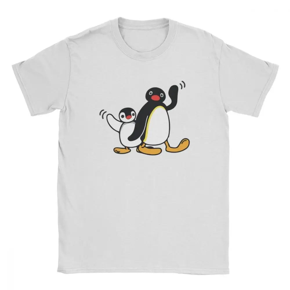 Мужские футболки Pingu в стиле ретро с принтом пингвина мультфильма детские милые