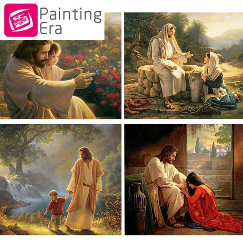 Алмазная вышивка 5d картина с изображением Иисуса и детей крестиком набор