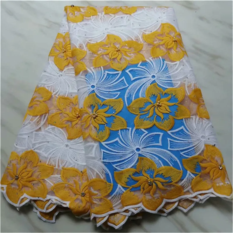 Новые королевские синие Африканское французское кружево на тюлевом кружеве для