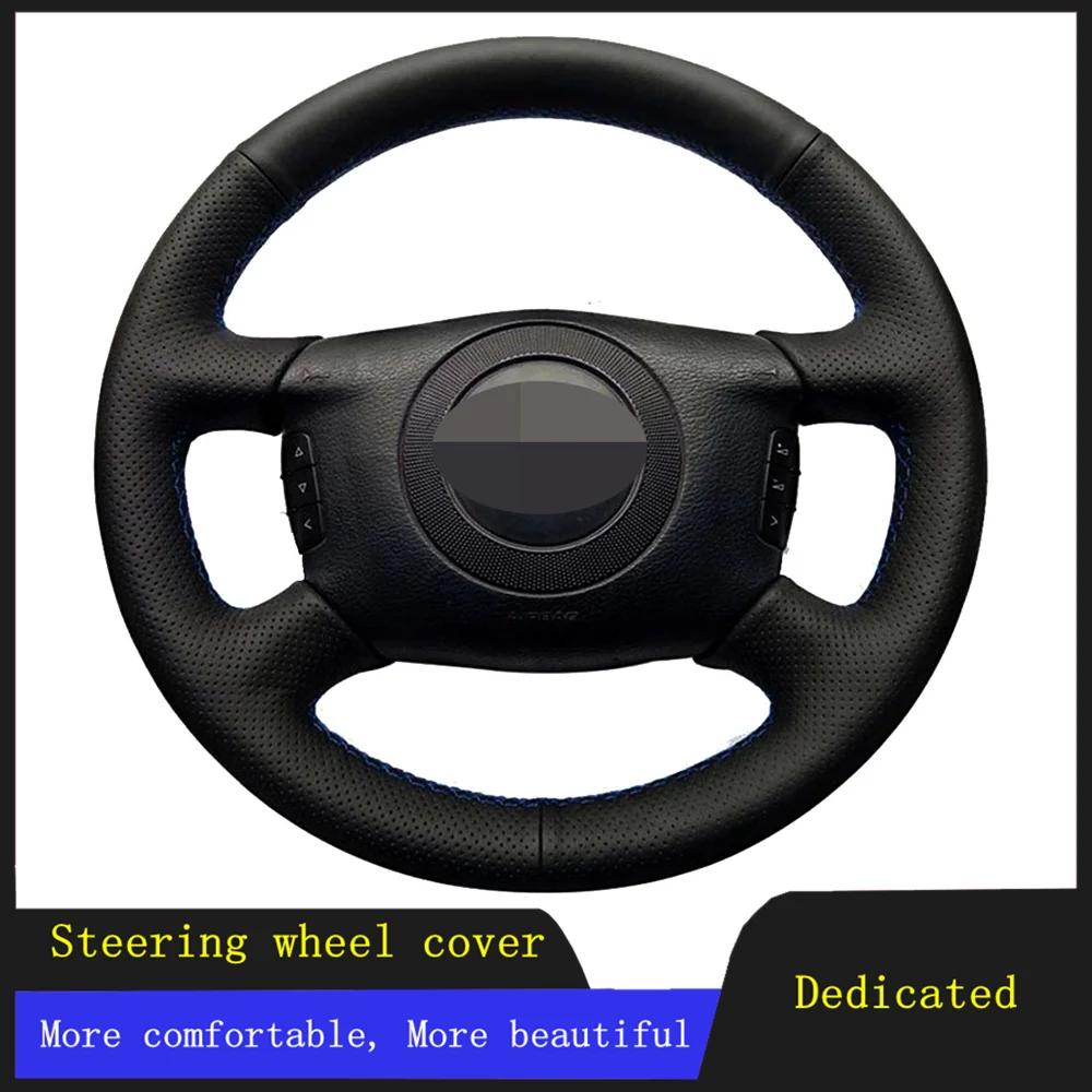 

Car Steering Wheel Cover Braid Wearable Genuine Leather For Audi A6 (C5) A2 (8Z) Avant A8 (D2) S4 2003 2004 2005