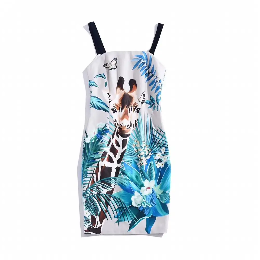 Европейская и американская женская одежда весна 2020 Новый Стиль Жираф мультфильм