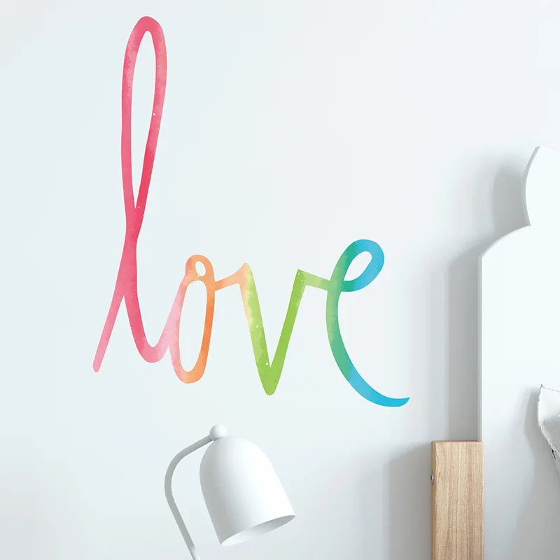 Простой стиль многоцветный &quotлюбовь&quot наклейки на стену для спальни детской