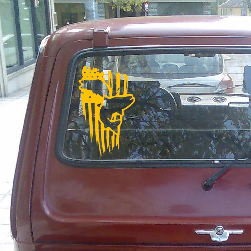 

40672# Die-Cut Vinyl Decal USA FLAG Fishing Car Sticker Waterproof Auto Decors on Car Body Bumper Rear Window
