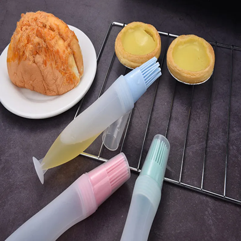 Бутылка для масла с кистью Портативный барбекю Кисть Силиконовая бутылка со