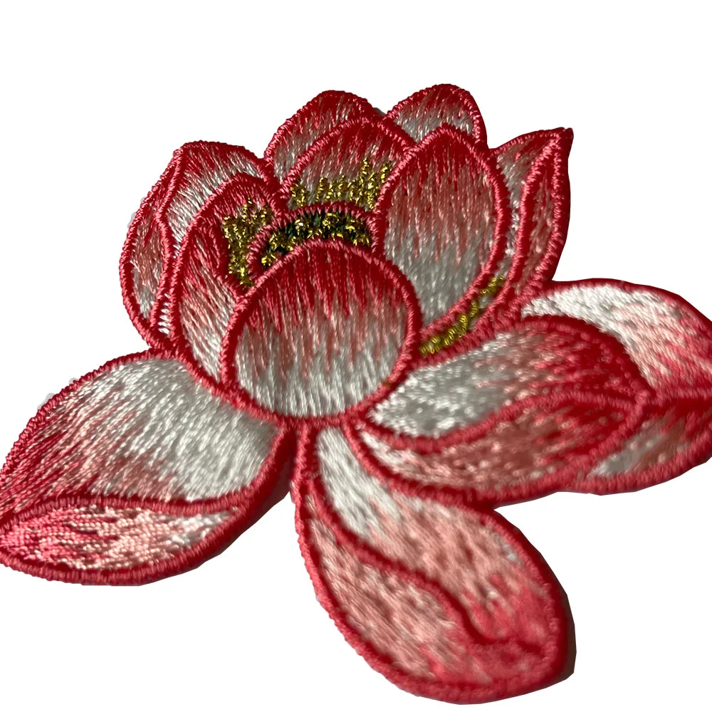 Высококачественная аппликация в виде цветка лотоса нашивка из ткани для