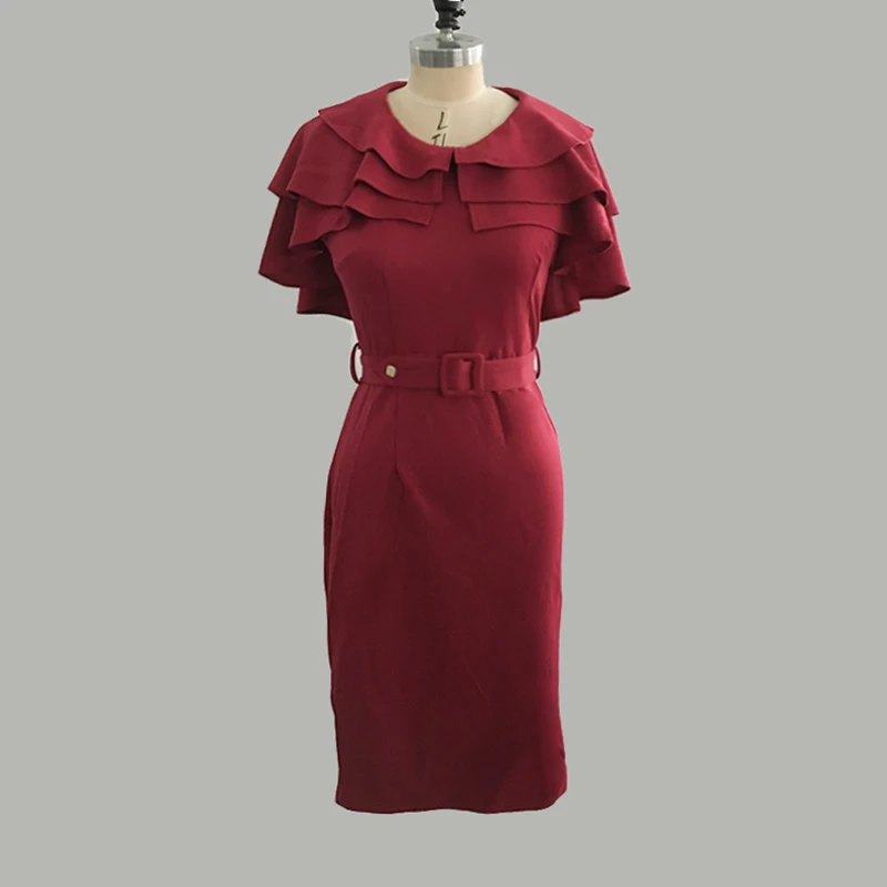 Женское платье пуловер средней длины однотонное элегантное винно Красное