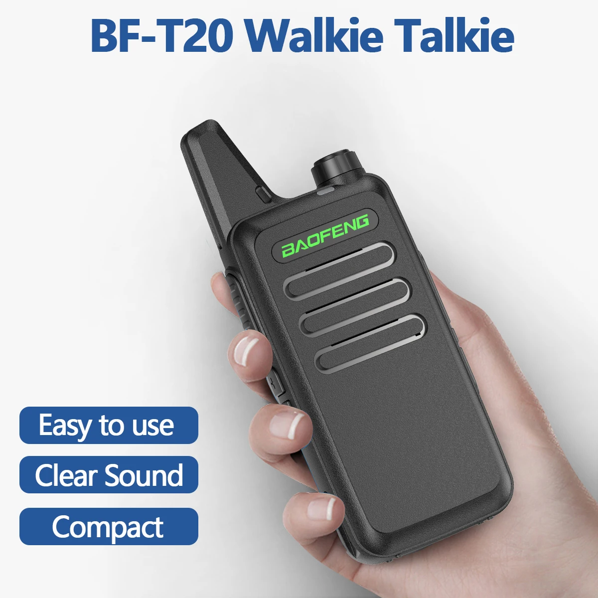 Baofeng Professional BF-T20 Walkie Talkie 16 Channels UHF 400-470MHZ Support USB Charging For BF-C9 BF-888S KD-C1Two Way Radio