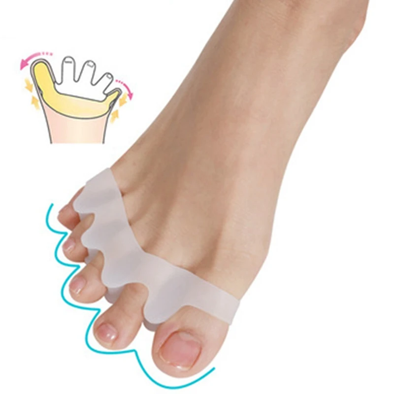 

4 Holes Silicone Pedicure Foot Care Pedicure Tool for Legs Finger Toe Separator Divider Thumb Bunion Hallux Valgus Protector New