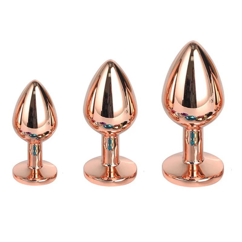 Rainbow Rose gold pink Small Medium large size Heart shape Crystal Metal anal beads butt plug Jewelry sex toy for female male | Красота и