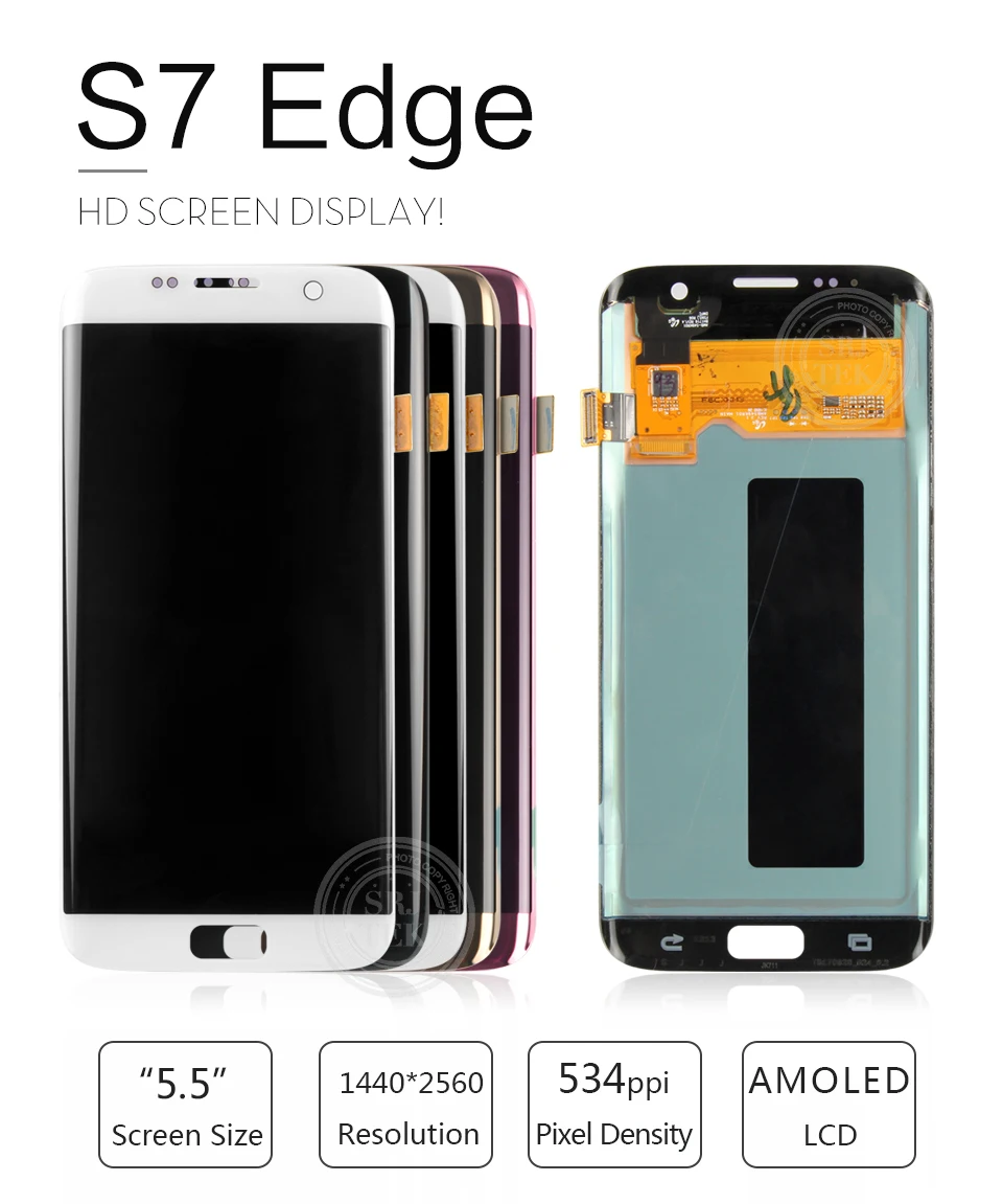 5,5 AMOLED S7 edge дисплей для SAMSUNG Galaxy S7 Edge экран дисплей сенсорный с рамкой для SASMSUNG S7 Edge lcd G935F