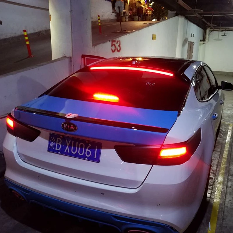 

Abs Tail Wing Roof Visor Rear Black Spoiler for Kia K5 Optima 2016-2018 with Additional Brake Light
