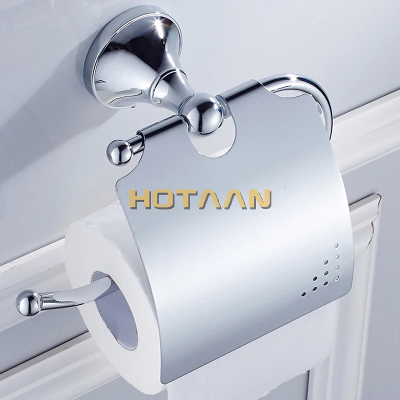 Free shipping Brass Bathroom Accessories Set Robe hook Paper Holder Towel Bar Soap basket bathroom sets chrome HT-13500-C-5 |