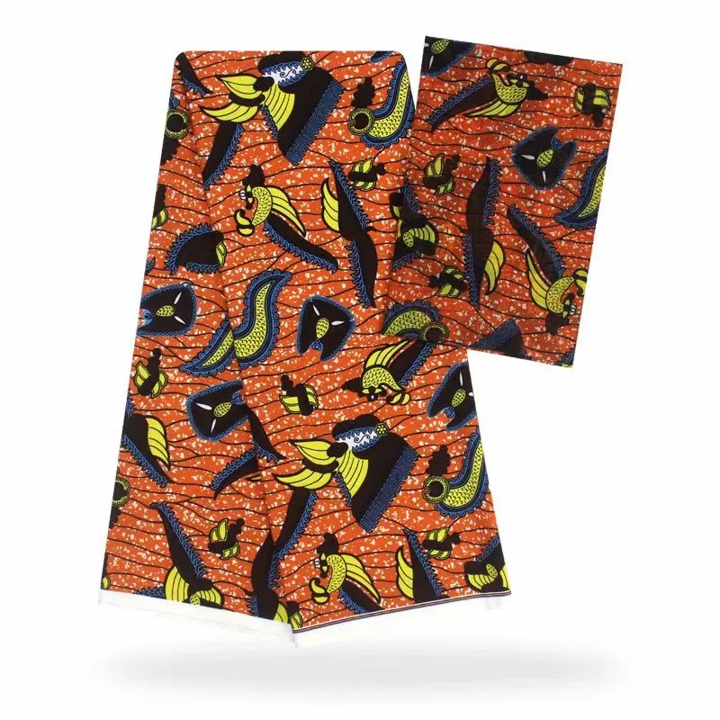 

wedding wholesale imitated silk fabric digital printed fabric ankara African wax pattern 4 yards audel fabric +2 yards chiffon