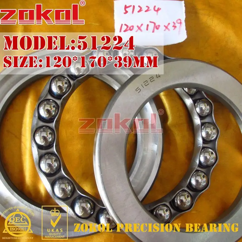 ZOKOL 51120 51122 51124 51126 51213 51214 51215 51216 51217 51218 51310 51311 51312 51313 51314 51407 51408 Thrust Ball Bearing