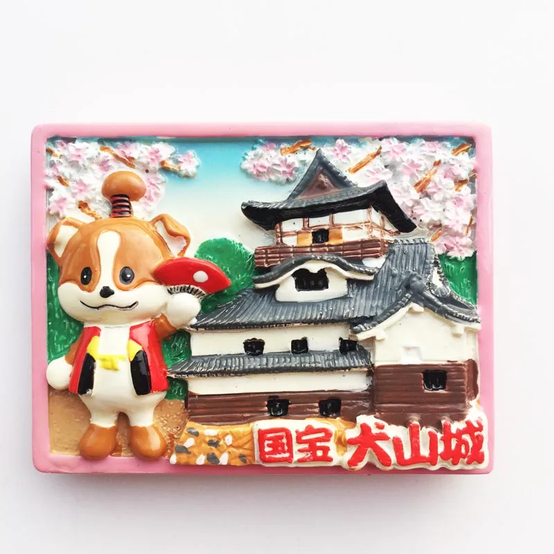 

QIQIPP Japan Aichi Prefecture Kenyama Castle Creative Tourism Commemorative Crafts Magnetic Fridge Sticker Hand-painted