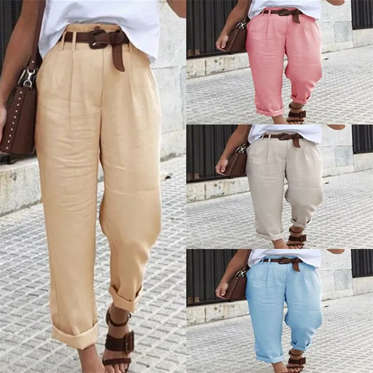 

2021 Summer Wide Leg Pants Women Solid Trousers Autumn Casual Elastic Waist Wide Leg Pantalon Oversized