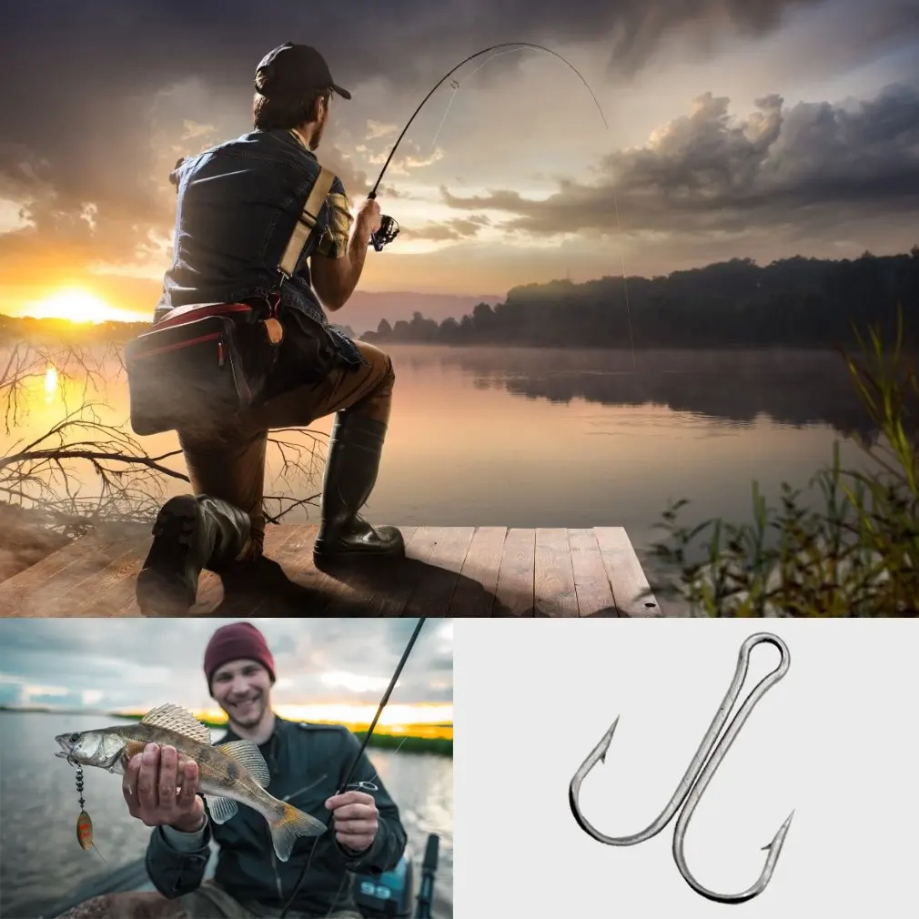Fishing Hook 20Pcs High Carbon Steel Treble Hooks Tackle Tool Round Bend Fish for Bass Carp | Спорт и развлечения
