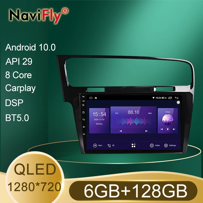 Новый 6 ГБ + 128 Восьмиядерный QLED 1280*720 Android 10 автомобильный Радио навигатор GPS плеер